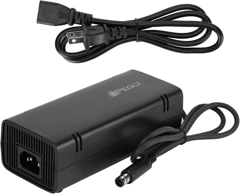 PEGLY مزود طاقة لجهاز Xbox 360 E، كتلة مزود الطاقة مع سلك الطاقة، محول AC لجهاز Microsoft Xbox 360 E، 100-240V - Image 1
